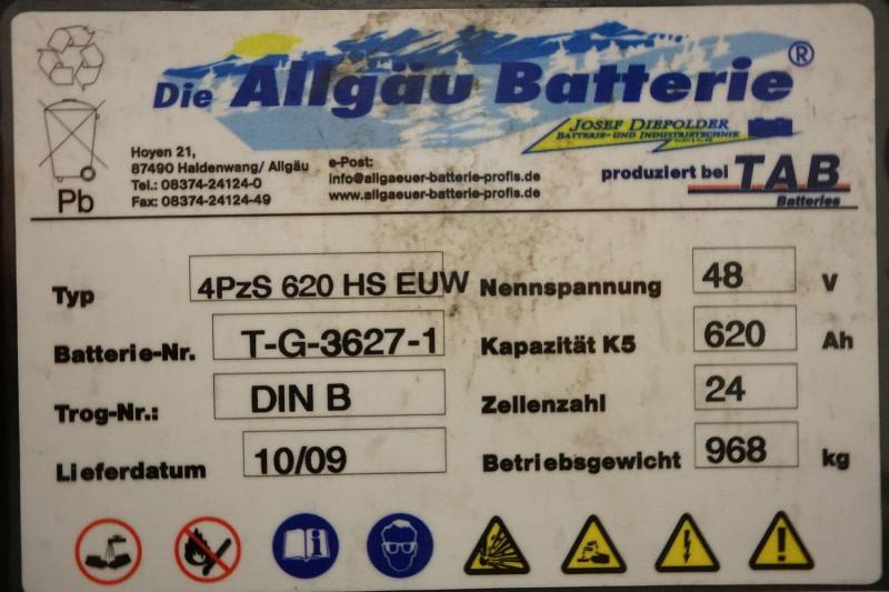 ALLGÄU BATTERIE 48 Volt 4 PzS 620 Ah - Accumulateur pour Matériel de manutention: photos 5 ALLGÄU BATTERIE 48 Volt 4 PzS 620 Ah - Accumulateur pour Matériel de manutention: photos 5