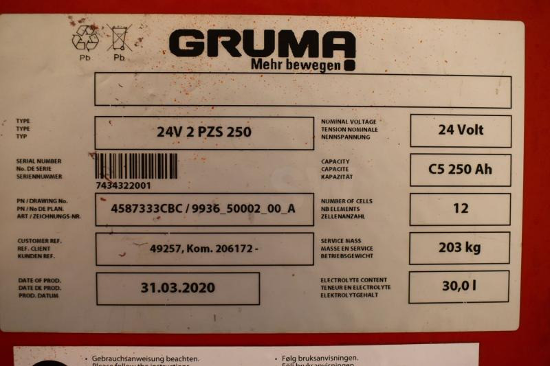 GRUMA 24 Volt 2 PzS 250 Ah - Accumulateur pour Matériel de manutention: photos 5 GRUMA 24 Volt 2 PzS 250 Ah - Accumulateur pour Matériel de manutention: photos 5