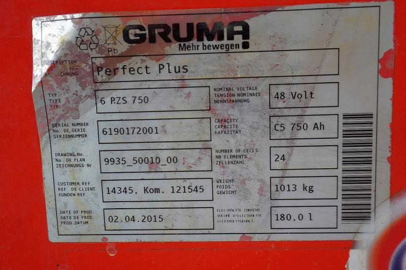 GRUMA 48 Volt 6 PzS 750 Ah - Accumulateur pour Matériel de manutention: photos 5 GRUMA 48 Volt 6 PzS 750 Ah - Accumulateur pour Matériel de manutention: photos 5