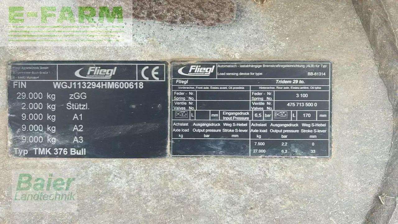 Fliegl tmk 376 bull - Benne agricole: photos 2 Fliegl tmk 376 bull - Benne agricole: photos 2