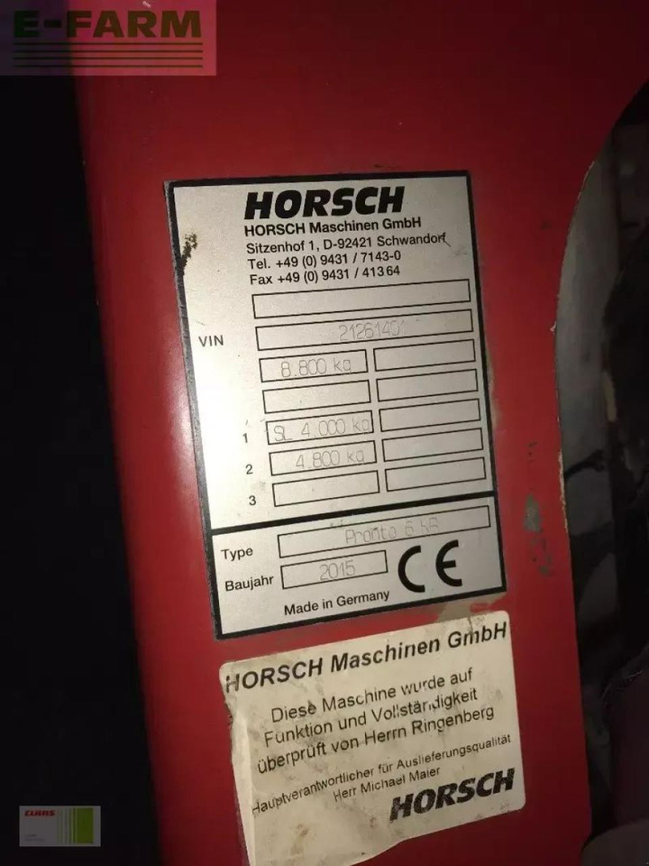 Horsch pronto 6 kr - Combiné de semis: photos 2 Horsch pronto 6 kr - Combiné de semis: photos 2