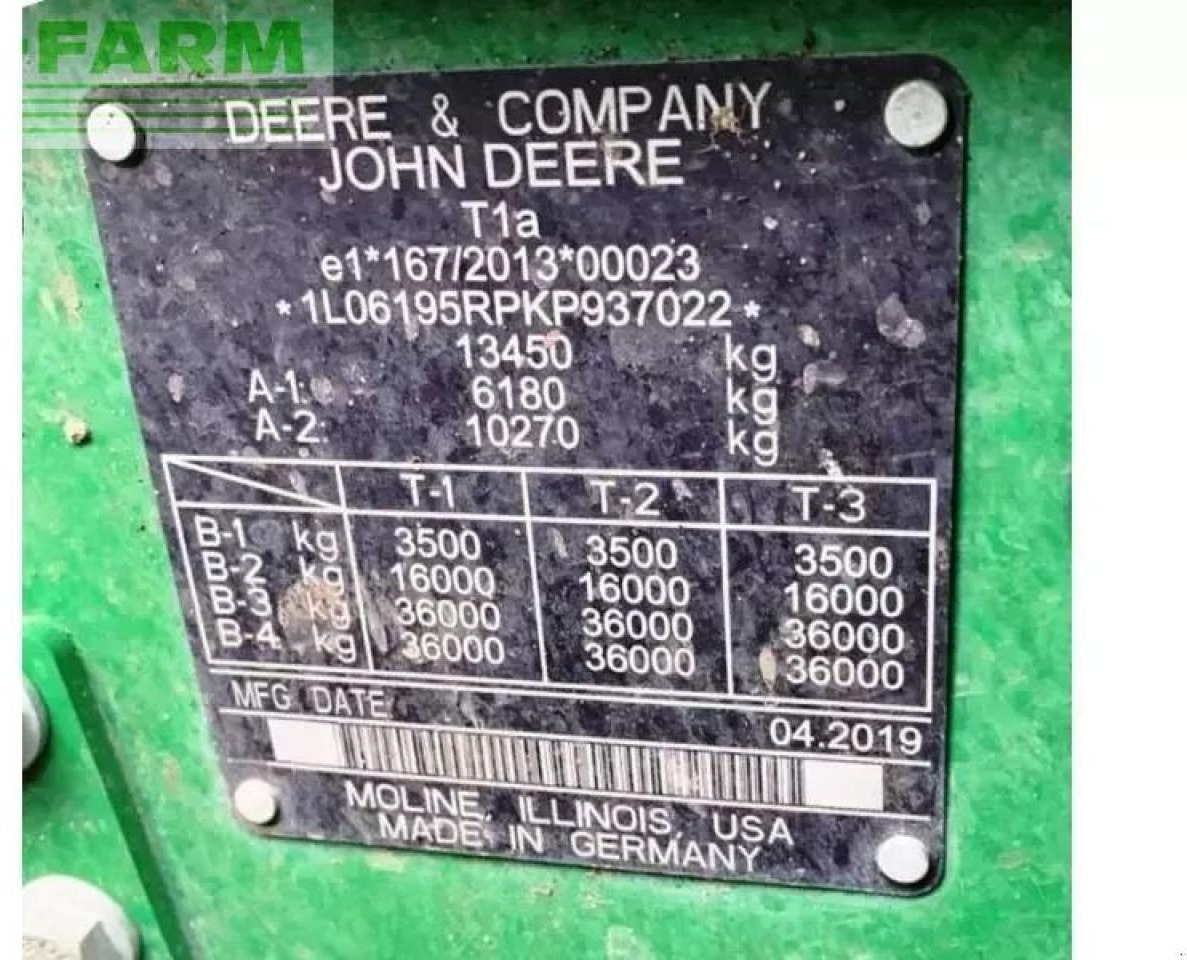 Tracteur agricole John Deere 6195r: photos 9