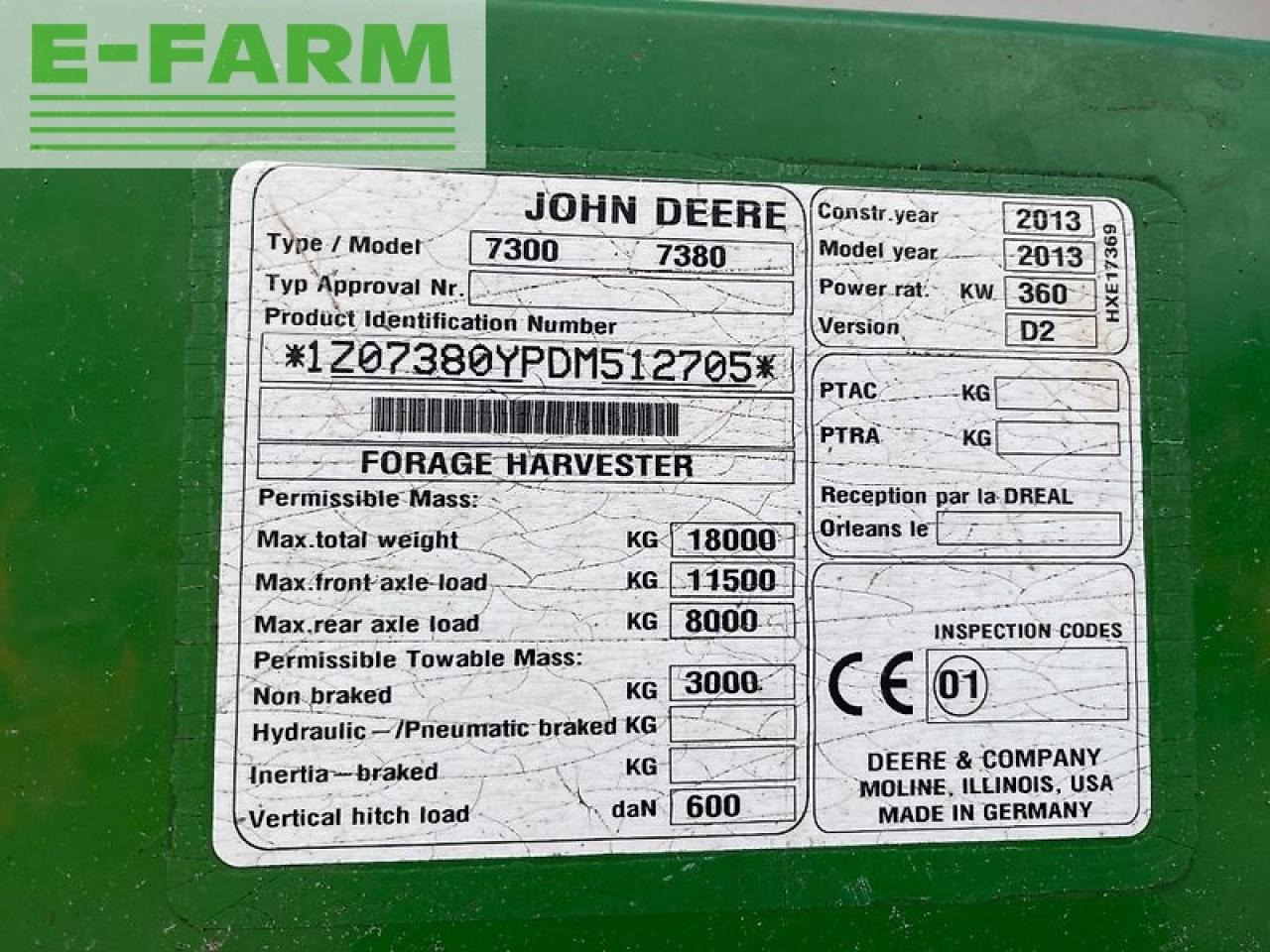Ensileuse John Deere 7380: photos 18