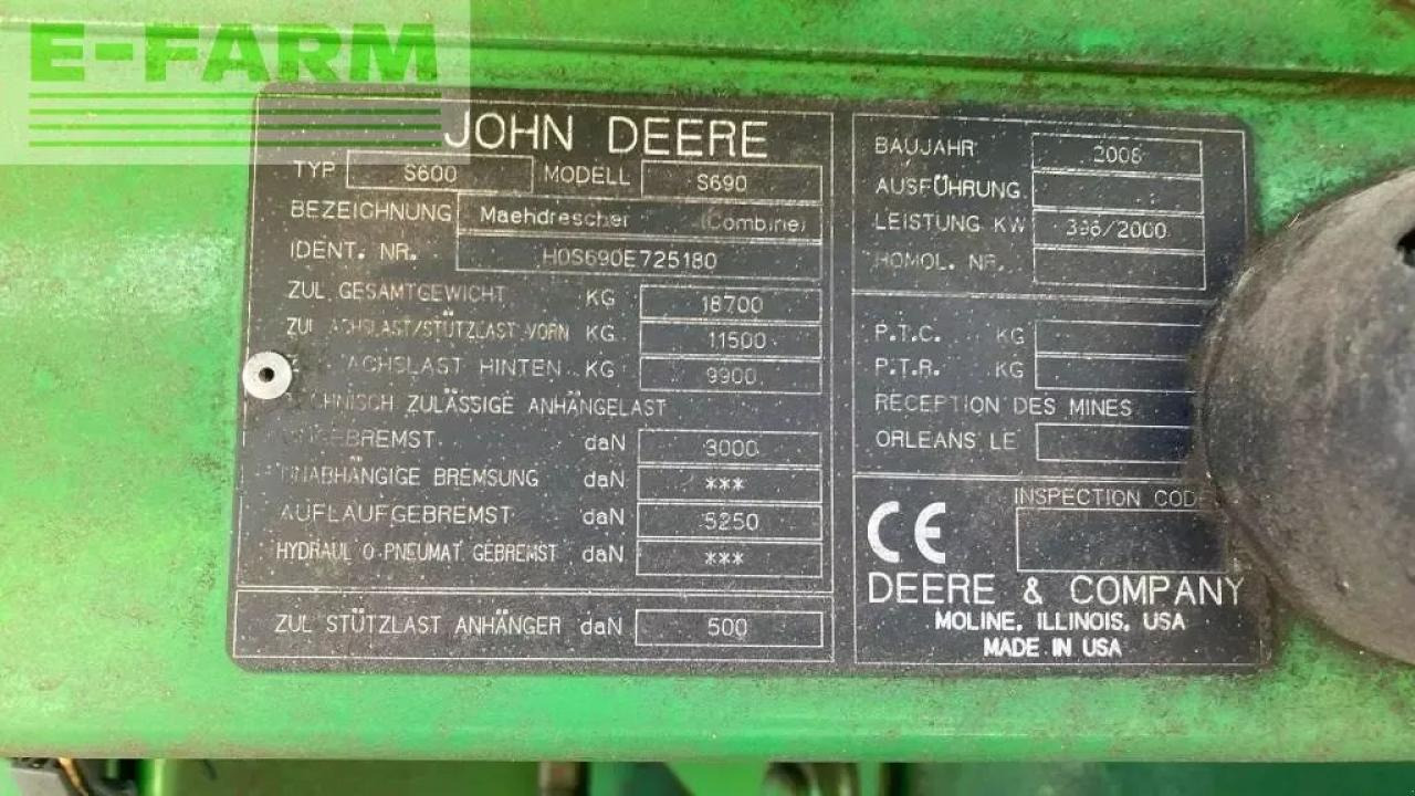 Moissonneuse-batteuse John Deere s690i: photos 16 Moissonneuse-batteuse John Deere s690i: photos 16