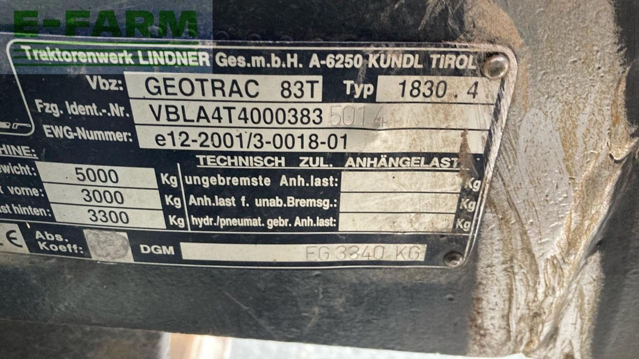 Tracteur agricole Lindner Geotrac 83 Turbo: photos 12
