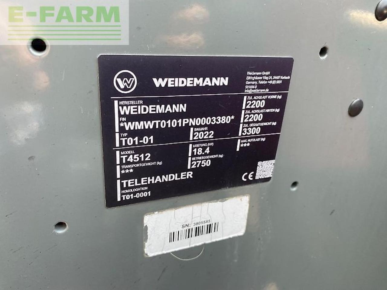 Chariot télescopique Weidemann 4512 t: photos 12 Chariot télescopique Weidemann 4512 t: photos 12