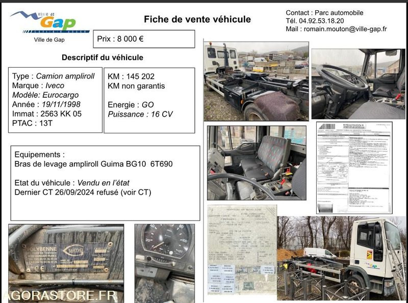 CAMION AMPLIROLL IVECO EUROCARGO - Camion: photos 3 CAMION AMPLIROLL IVECO EUROCARGO - Camion: photos 3