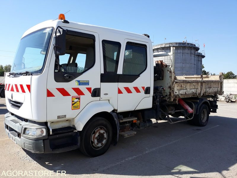CAMION BI-BENNE + GRUE - PL RENAULT MILDIUM 180 DCI Db - 2003 / 263 610 KM - Camion: photos 2 CAMION BI-BENNE + GRUE - PL RENAULT MILDIUM 180 DCI Db - 2003 / 263 610 KM - Camion: photos 2
