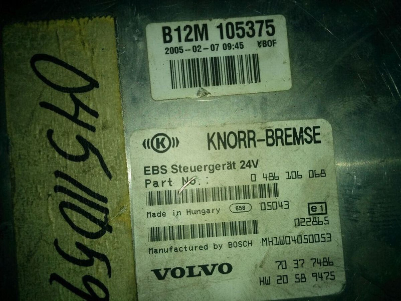 Volvo KNOR-BREMSE EBS 0486106063, 0486106028.\\\\ 0486106050 .\\ 063\\ - Bloc de gestion: photos 4 Volvo KNOR-BREMSE EBS 0486106063, 0486106028.\\\\ 0486106050 .\\ 063\\ - Bloc de gestion: photos 4