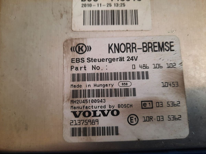 Volvo KNOR-BREMSE EBS 0486106063, 0486106028.\\\\ 0486106050 .\\ 063\\ - Bloc de gestion: photos 3 Volvo KNOR-BREMSE EBS 0486106063, 0486106028.\\\\ 0486106050 .\\ 063\\ - Bloc de gestion: photos 3