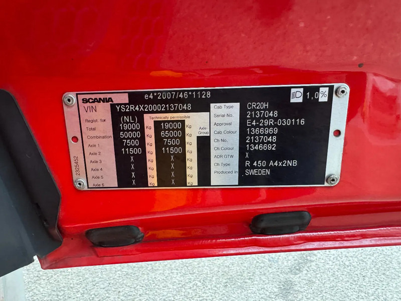 Tracteur routier Scania R450 4X2 EURO 6 ADR SKIRTS DOUBLE TANK: photos 15 Tracteur routier Scania R450 4X2 EURO 6 ADR SKIRTS DOUBLE TANK: photos 15