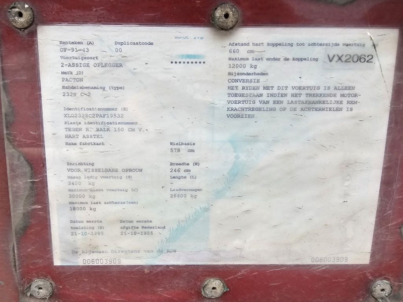 Semi-remorque porte-conteneur/ Caisse mobile Pacton BPW - DRUM - STEELSPRING: photos 12