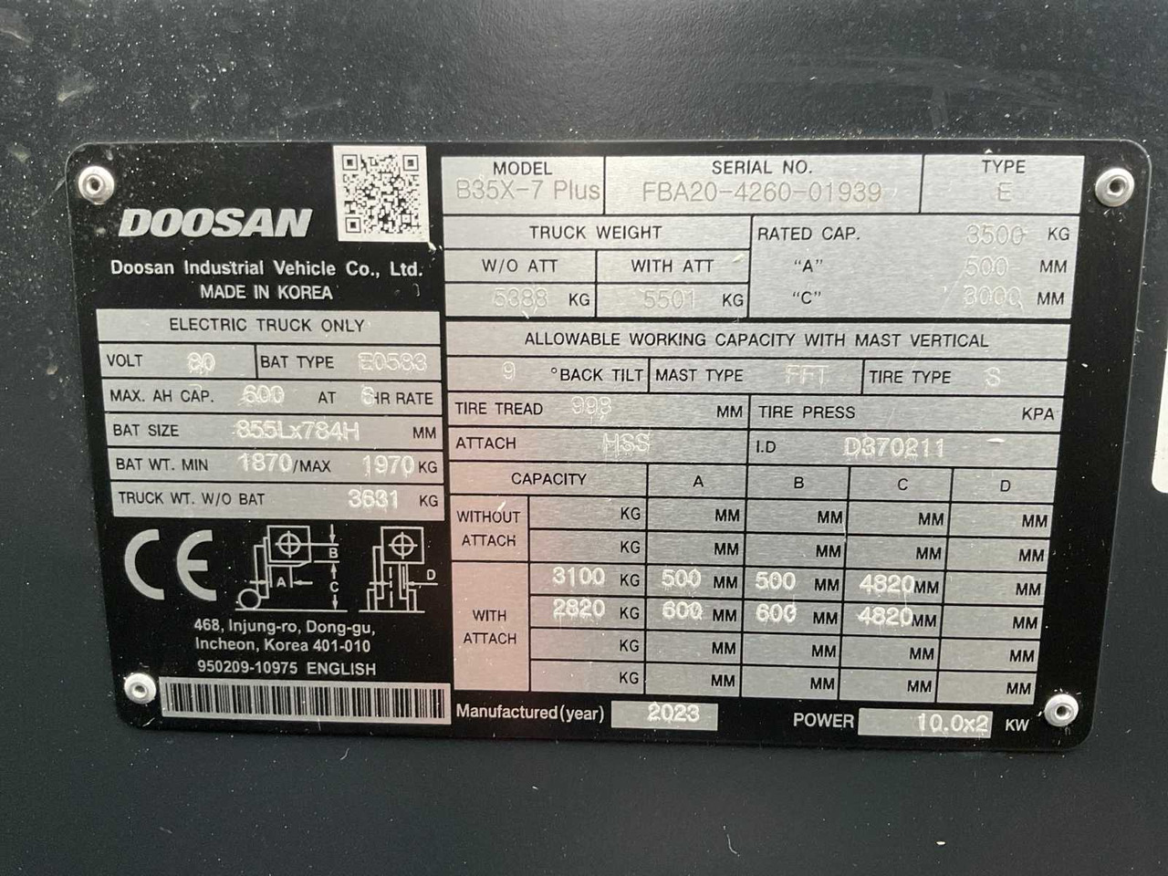 Chariot élévateur 2023 DOOSAN B35X-7B PLUS FORKLIFT: photos 14