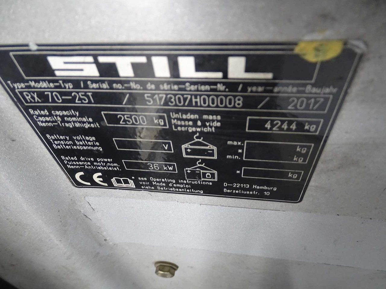 STILL RX70-25T 2017 FORKLIFT - Chariot élévateur: photos 2 STILL RX70-25T 2017 FORKLIFT - Chariot élévateur: photos 2