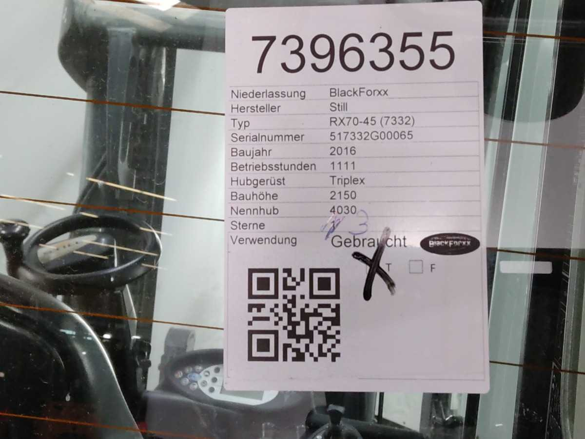 STILL RX70-45 2016 FORKLIFT - Chariot élévateur: photos 2 STILL RX70-45 2016 FORKLIFT - Chariot élévateur: photos 2