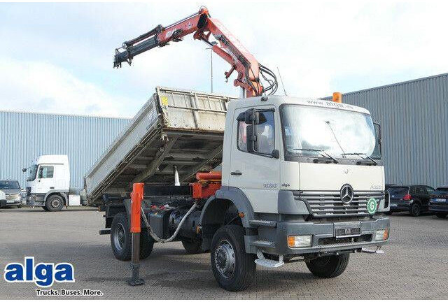 Mercedes-Benz 1828 Atego 4x4, Atlas AK 105.1, Funk, Hydr., AHK - Camion benne: photos 1 Mercedes-Benz 1828 Atego 4x4, Atlas AK 105.1, Funk, Hydr., AHK - Camion benne: photos 1