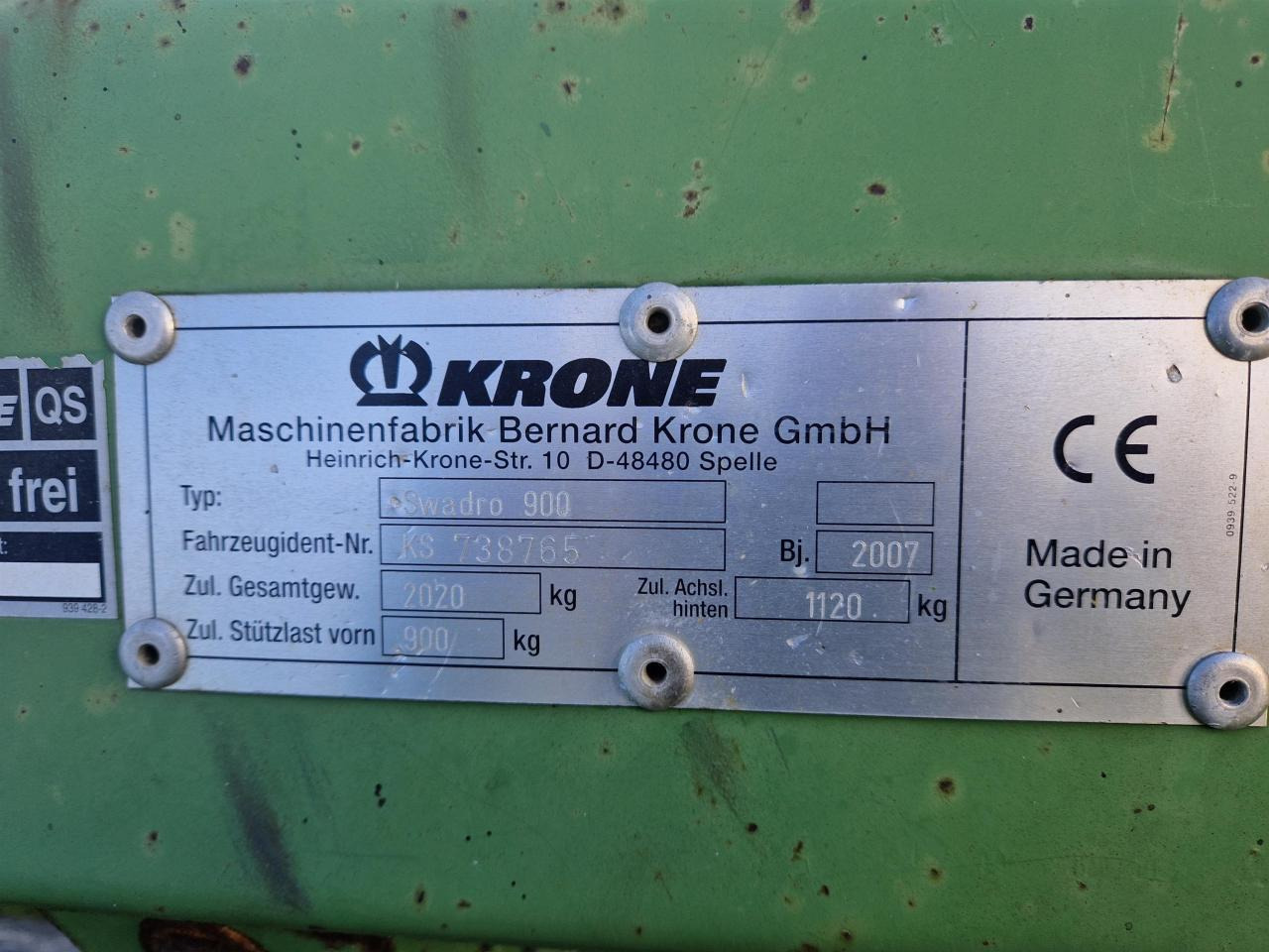 Krone Swadro 900 - Faneuse: photos 3 Krone Swadro 900 - Faneuse: photos 3