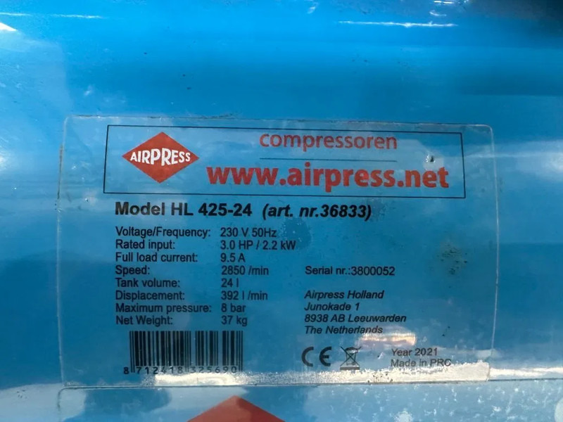 Airpress HL 425-24 Elektrische Zuigercompressor 3 PK 392 L / min 8 Bar Overstock New ! - Compresseur d'air: photos 3 Airpress HL 425-24 Elektrische Zuigercompressor 3 PK 392 L / min 8 Bar Overstock New ! - Compresseur d'air: photos 3