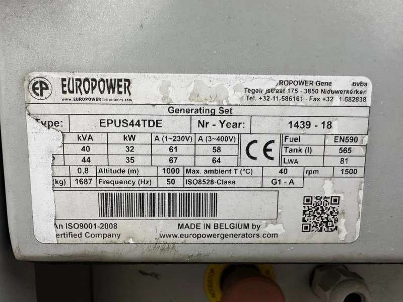 Europower EPUS44TDE Kubota Leroy Somer 44 kVA Supersilent Rental generatorset - Groupe électrogène: photos 5 Europower EPUS44TDE Kubota Leroy Somer 44 kVA Supersilent Rental generatorset - Groupe électrogène: photos 5