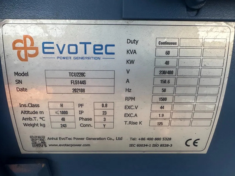 Evotec TCU228G 60 kVA generatordeel Alternator New ! Overstock - Groupe électrogène: photos 3 Evotec TCU228G 60 kVA generatordeel Alternator New ! Overstock - Groupe électrogène: photos 3