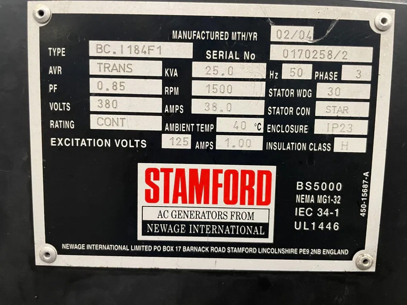 Groupe électrogène Hatz 2M40H Stamford 25 kVA generatorset: photos 5