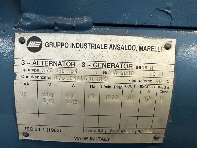 Groupe électrogène Marelli 35 kVA Diesel noodstroom generatorset: photos 5
