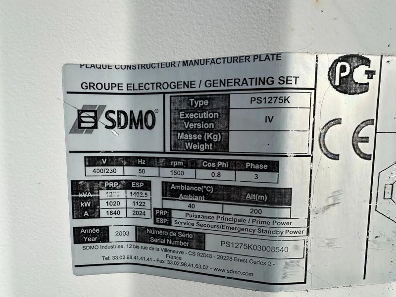 Groupe électrogène SDMO Perkins Leroy Somer 1460 kVA Silent generatorset Powerplant in 40 ft container: photos 12 Groupe électrogène SDMO Perkins Leroy Somer 1460 kVA Silent generatorset Powerplant in 40 ft container: photos 12
