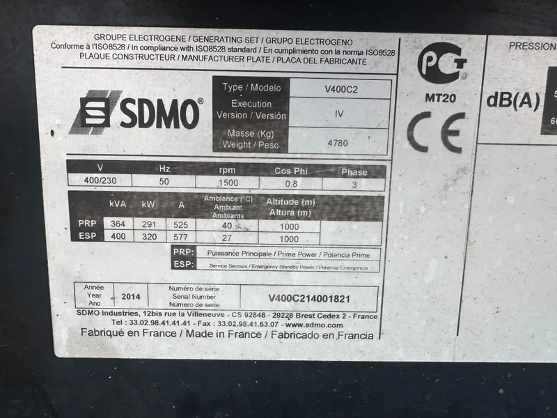 SDMO V400C2 Volvo Penta 440 kVA Silent generatorset - Groupe électrogène: photos 3 SDMO V400C2 Volvo Penta 440 kVA Silent generatorset - Groupe électrogène: photos 3