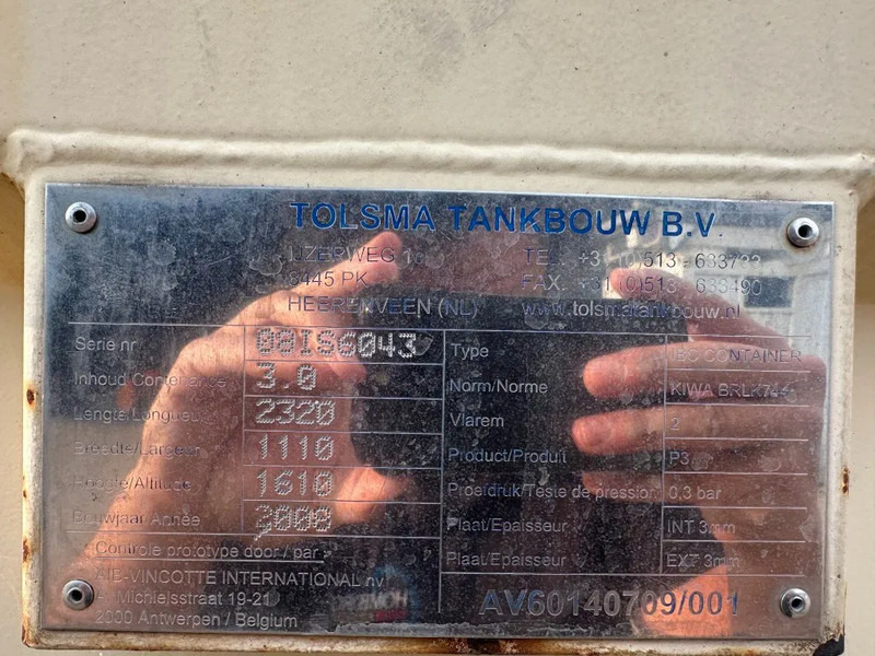 Tolsma Kiwa IBC 3000 liter Dieseltank Milieutank - Conteneur maritime: photos 4 Tolsma Kiwa IBC 3000 liter Dieseltank Milieutank - Conteneur maritime: photos 4