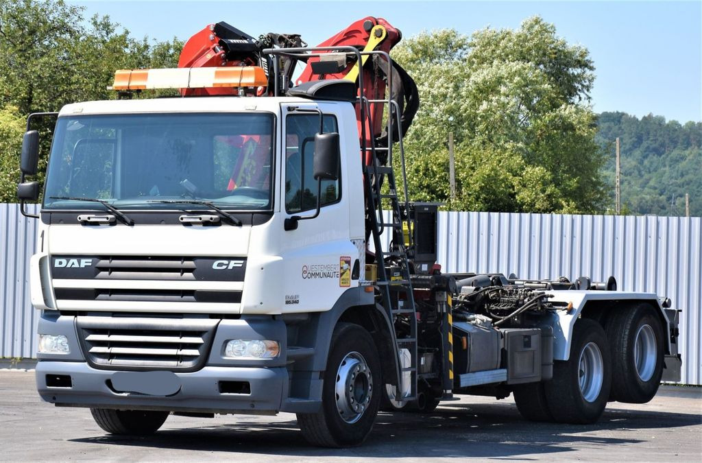 DAF CF 85.340 * ABROLLKIPPER + KRAN - Camion ampliroll, Camion grue: photos 4 DAF CF 85.340 * ABROLLKIPPER + KRAN - Camion ampliroll, Camion grue: photos 4