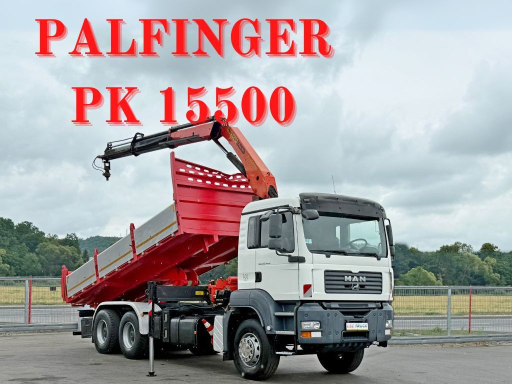 MAN TGA 26.400 * KIPPER 6,00m + PK 15500 * 6x4 * TOP - Camion benne, Camion grue: photos 1 MAN TGA 26.400 * KIPPER 6,00m + PK 15500 * 6x4 * TOP - Camion benne, Camion grue: photos 1