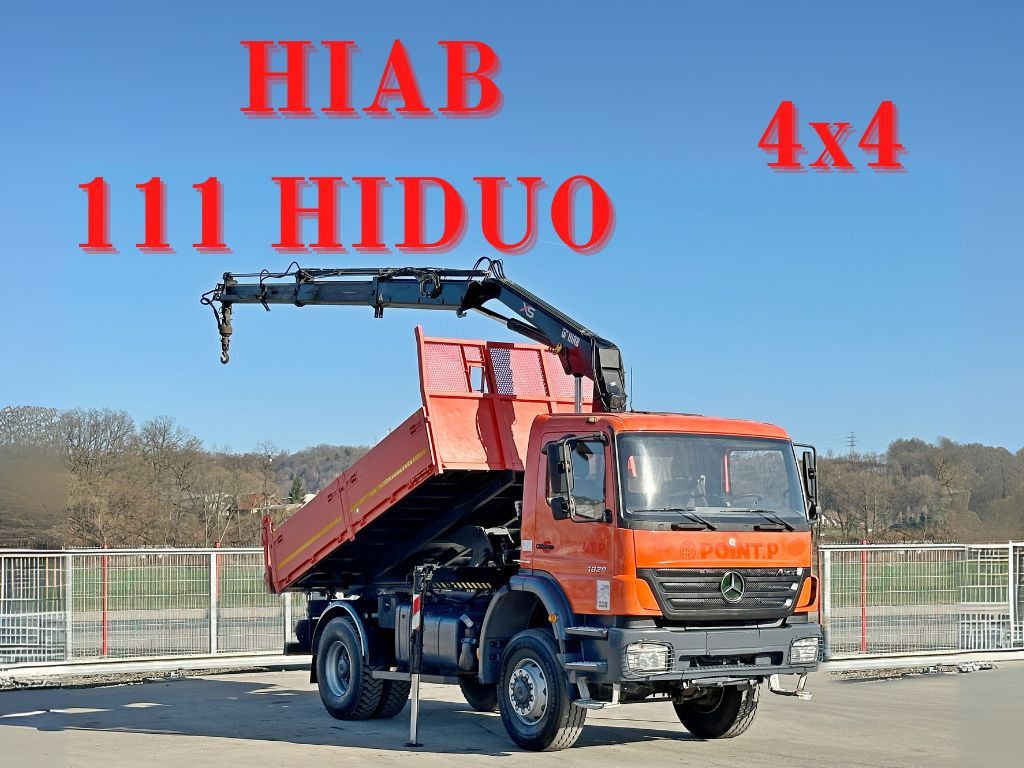 Mercedes-Benz AXOR 1829 * HIAB 1111 HIDUO + FUNK * TOP * 4x4 - Camion benne, Camion grue: photos 1 Mercedes-Benz AXOR 1829 * HIAB 1111 HIDUO + FUNK * TOP * 4x4 - Camion benne, Camion grue: photos 1