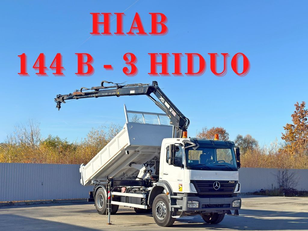 Mercedes-Benz AXOR 1833 * HIAB 144 B - 3 HIDUO + FUNK * TOP - Camion benne, Camion grue: photos 1 Mercedes-Benz AXOR 1833 * HIAB 144 B - 3 HIDUO + FUNK * TOP - Camion benne, Camion grue: photos 1