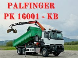 Renault C 430 *KIPPER 5,10 m + PK 16001 - K B* 6x4 - Camion benne, Camion grue: photos 1 Renault C 430 *KIPPER 5,10 m + PK 16001 - K B* 6x4 - Camion benne, Camion grue: photos 1