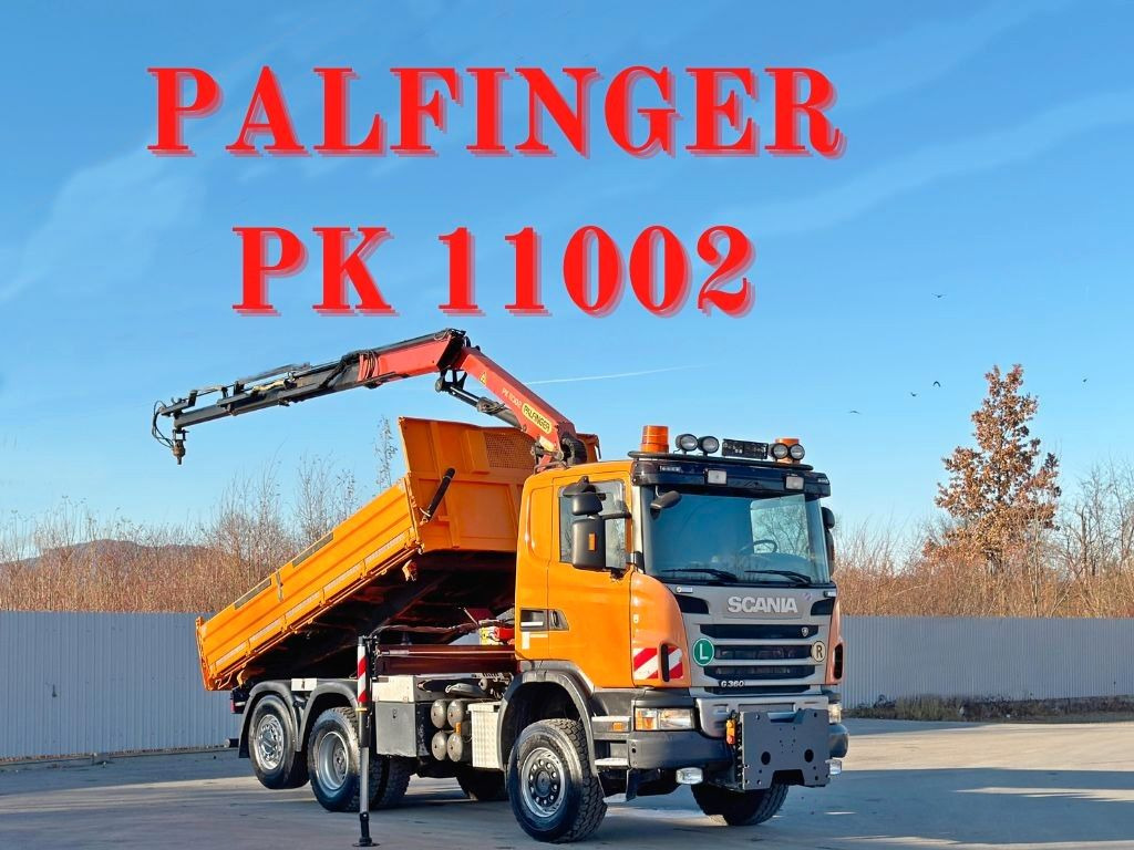Scania G 360 * KIPPER 4,60m * PALFINGER PK 11002/ 6x6 - Camion grue: photos 1 Scania G 360 * KIPPER 4,60m * PALFINGER PK 11002/ 6x6 - Camion grue: photos 1