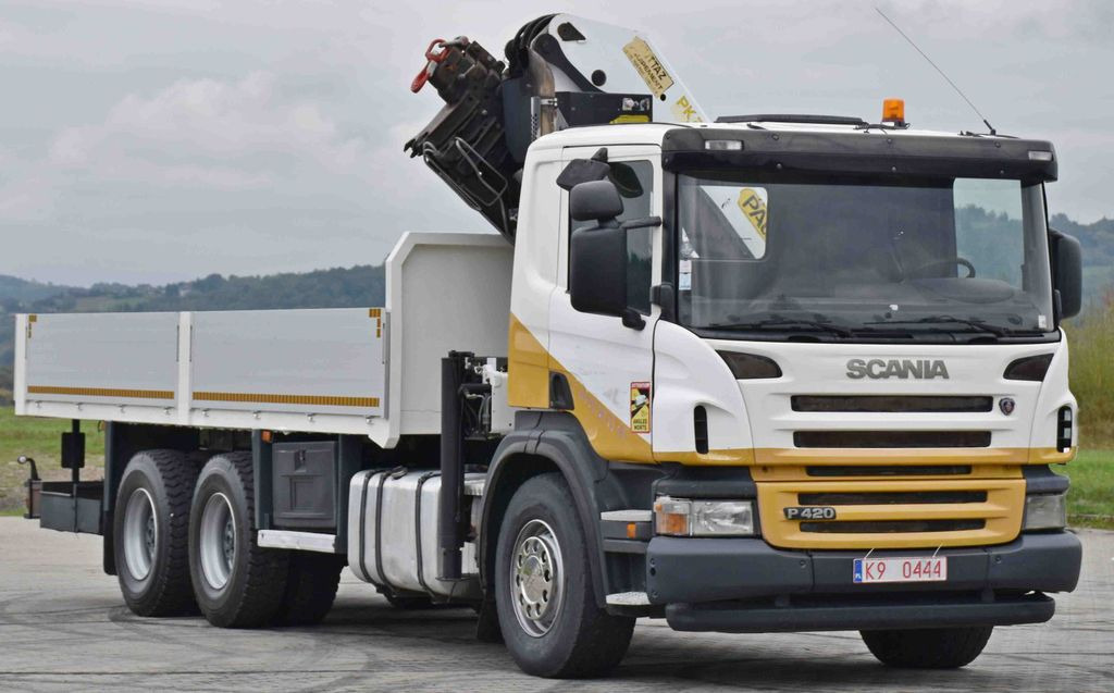 Scania P 420* PRITSCHE 6,40m * PK 29002+FUNK * 6x4 - Camion grue, Camion plateau: photos 4 Scania P 420* PRITSCHE 6,40m * PK 29002+FUNK * 6x4 - Camion grue, Camion plateau: photos 4