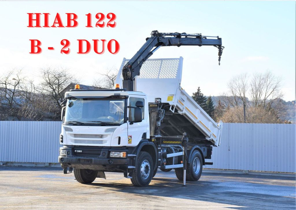 Scania P320 Kipper 3,90m *BORDMATIC*HIAB 122B-2DUO* TOP - Camion benne, Camion grue: photos 1 Scania P320 Kipper 3,90m *BORDMATIC*HIAB 122B-2DUO* TOP - Camion benne, Camion grue: photos 1
