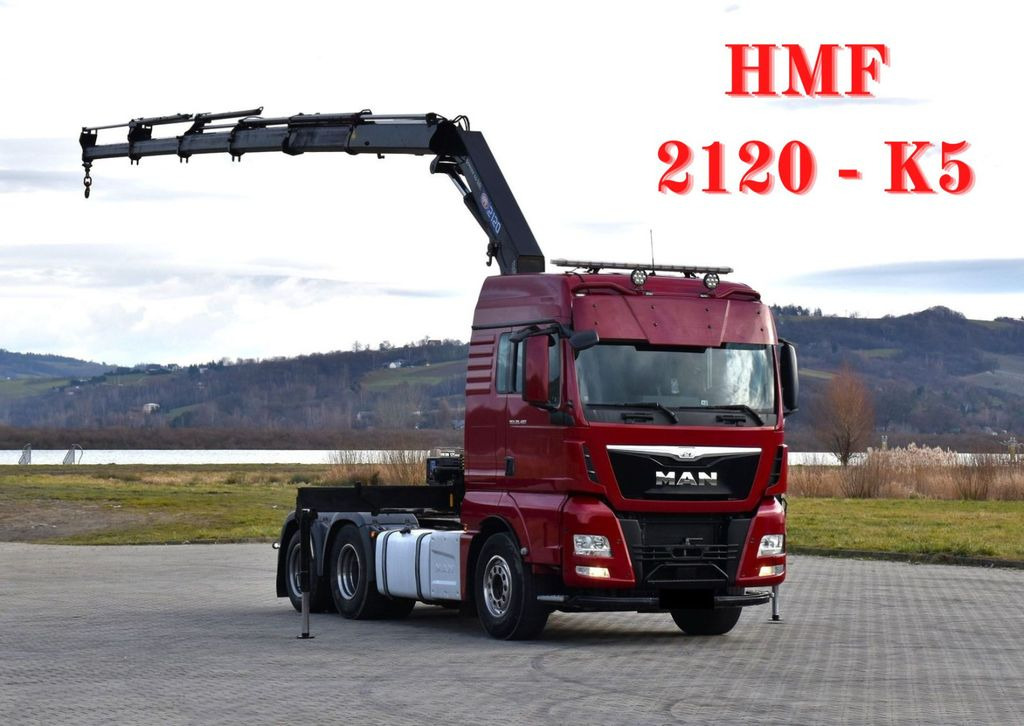 MAN TGX 28.480 Sattelzugmaschine + HMF 2120 K5/FUNK MAN TGX 28.480 Sattelzugmaschine + HMF 2120 K5/FUNK - Tracteur routier: photos 1 MAN TGX 28.480 Sattelzugmaschine + HMF 2120 K5/FUNK MAN TGX 28.480 Sattelzugmaschine + HMF 2120 K5/FUNK - Tracteur routier: photos 1