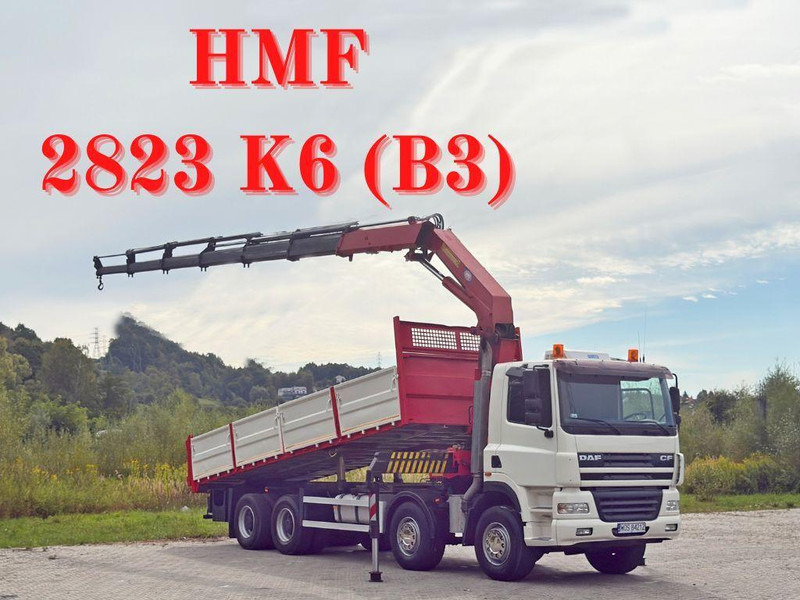 DAF CF 85.380 * HMF 2823 K6 (B3) + FUNK * 8x4 * TOP - Camion benne, Camion grue: photos 1 DAF CF 85.380 * HMF 2823 K6 (B3) + FUNK * 8x4 * TOP - Camion benne, Camion grue: photos 1
