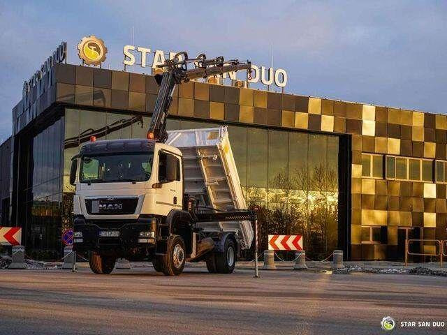MAN TGS 18.360 4x4 HIAB 144 E-4 Crane Kipper - Camion benne, Camion grue: photos 1 MAN TGS 18.360 4x4 HIAB 144 E-4 Crane Kipper - Camion benne, Camion grue: photos 1