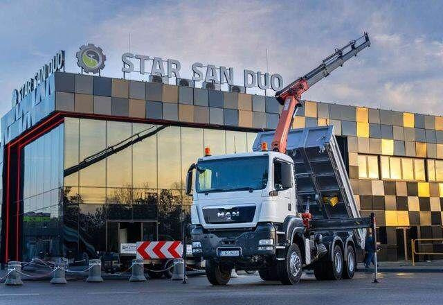 MAN TGS 26.360 6x6 PALFINGER PK 18001 EH Crane Kipe - Camion benne, Camion grue: photos 1 MAN TGS 26.360 6x6 PALFINGER PK 18001 EH Crane Kipe - Camion benne, Camion grue: photos 1
