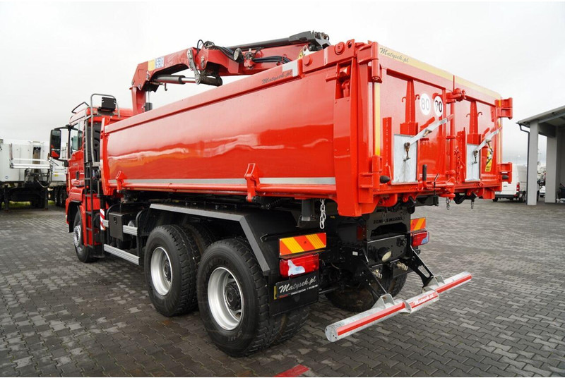 Camion benne, Camion grue MAN TGS 26.400 / 6x4 / WYWROTKA 2 STRONNA  + HDS HMF 1530 K2  / HYDR: photos 15