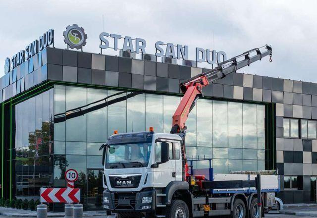 MAN TGS 26.400 6x6 PALFINGER PK 33002 EH Crane Kran - Camion plateau, Camion grue: photos 1 MAN TGS 26.400 6x6 PALFINGER PK 33002 EH Crane Kran - Camion plateau, Camion grue: photos 1