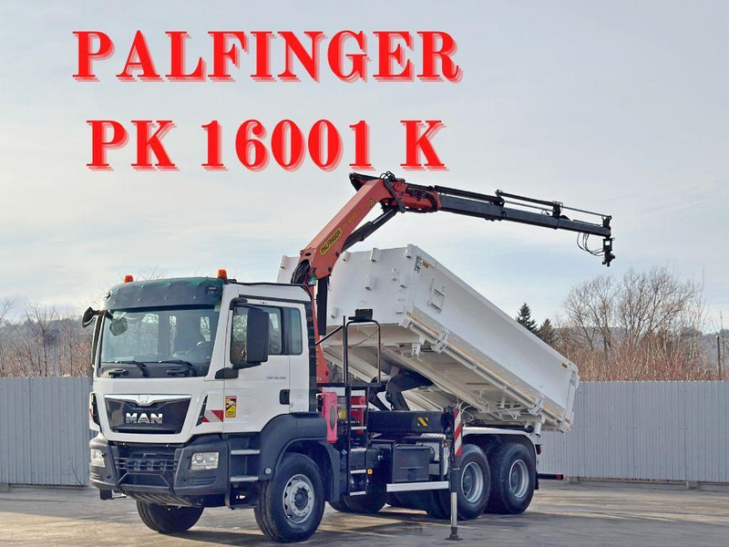MAN TGS 26.400 * PALFINGER PK 16001 K + FUNK * 6x4 - Camion plateau, Camion grue: photos 1 MAN TGS 26.400 * PALFINGER PK 16001 K + FUNK * 6x4 - Camion plateau, Camion grue: photos 1