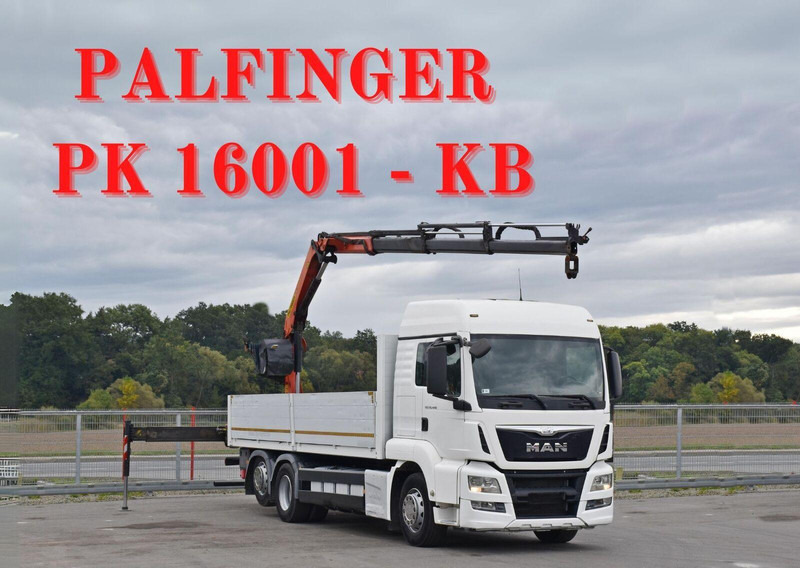 MAN TGS 26.440 * PRITSCHE 6,90 m + PK 16001 - K - Camion plateau, Camion grue: photos 1 MAN TGS 26.440 * PRITSCHE 6,90 m + PK 16001 - K - Camion plateau, Camion grue: photos 1