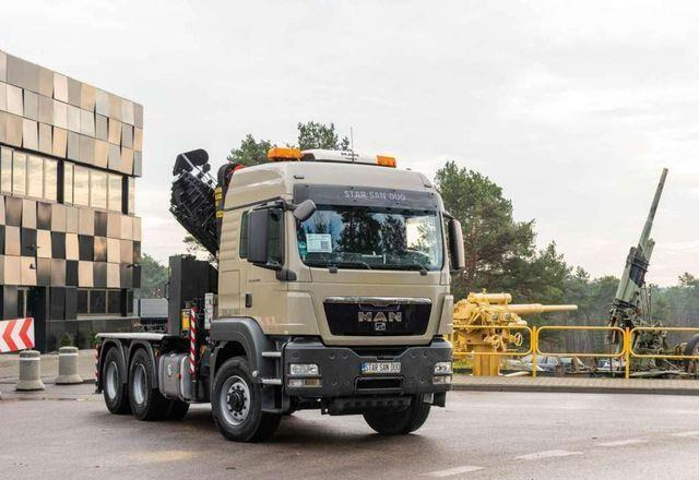 Camion plateau, Camion grue MAN TGS 26.480 6x6 PALFINGER PK 34002 SH Crane Winc: photos 13