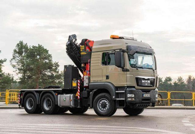 Camion plateau, Camion grue MAN TGS 26.480 6x6 PALFINGER PK 34002 SH Crane Winc: photos 14