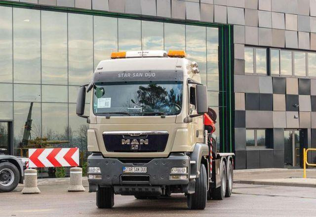 Camion plateau, Camion grue MAN TGS 26.480 6x6 PALFINGER PK 34002 SH Crane Winc: photos 11