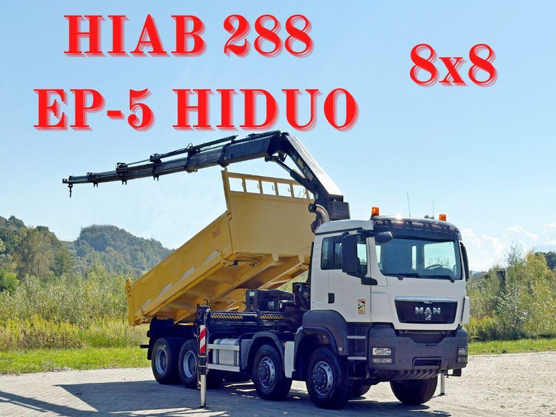 MAN TGS 32.510 * HIAB 288 EP - 5HIDUO/ FUNK * 8x8 - Camion benne, Camion grue: photos 1 MAN TGS 32.510 * HIAB 288 EP - 5HIDUO/ FUNK * 8x8 - Camion benne, Camion grue: photos 1
