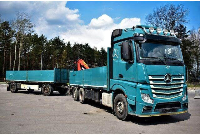 Mercedes-Benz ACTROS 2545 6x2 2545 PALFINGER PK 16001 Kran - Camion plateau, Camion grue: photos 1 Mercedes-Benz ACTROS 2545 6x2 2545 PALFINGER PK 16001 Kran - Camion plateau, Camion grue: photos 1